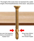 Reamer Tek Self Drilling Screws For Wood To Metal With Torx T30 Star Head Two And Three Quarter Inch Long 0.24 Inch Shank