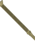 #14 x 3-1/4 Reamer Tek Torx Self Drilling Screws for Wood to Metal, single screw image with star head and T30 drive