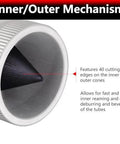 1/4 To 1-3/8 Inch Inner Outer Reaming Tool With 40 Cutting Edges For Reaming Deburring Beveling Aluminum PVC Copper And Stainless Steel Tubing And Pipe Replace For Model 29983 223S showing inner cone with cutting edges.