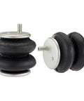 Rear Air Springs Kit For Silverado 2500HD And Sierra 3500HD 2011 Through 2025 Red Label With 7500 Pounds Load Capacity And 5 To 150 PSI Easy Install No Drill Design, shown with metal brackets and black rubber springs.