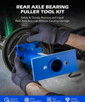 Rear Axle Bearing Puller and Installer tool being used on a vehicle wheel hub