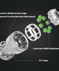 Exploded view of rear CV axle assembly from Two Pair Rear CV Axle Bearing Assembly Kit For Polaris General 1000 And RZR Series.