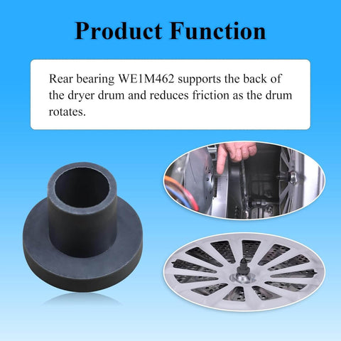 Image showing Rear Drum Bearing Sleeve And Retainer O Ring Kit For GE Hotpoint Whirlpool Kenmore Dryers 2 Pack Dryer Repair Kit Replacement Parts WE1M462 WE1M461 AP2621911 877502 AH266777 EA266777 PS266777 B00A8O047W components including sleeve, O-ring, and dryer installation.