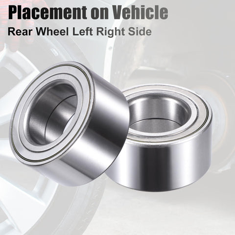 Rear Wheel Bearing Set For BMW Fits 128i 1991-2013 318i 318is 320i 323i 325Ci 325i 325is 325iX 328Ci 328i 328is Silver Tone