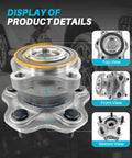 Display of 2 Pcs 512388 Rear Wheel Bearing Hub Assembly Compatible With Nissan Altima 2007-2018, various views shown.