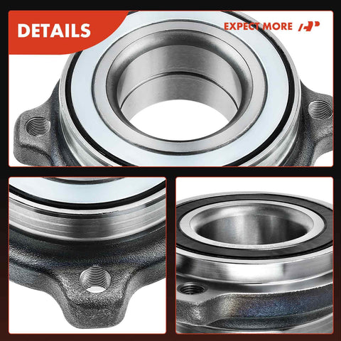 Rear Wheel Bearing And Hub Assembly For BMW X1 2012-2015 E84 Series, close-up of heavy-duty steel flanges and sealed bearing.