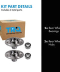 Rear Wheel Bearing And Hub Kit For Mercedes Benz C Class 1998 Through 2007 Includes 2 Rear Bearings And 2 Rear Hubs For C230 C240 C280 C32 AMG C320 C55 AMG Vehicles, DIY Friendly