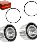 Rear Wheel Bearing Kit For Can Am Outlander 330 400 500 650 800 1000 Renegade Commander Maverick Trail Sport 800 1000 Replacement For 293350040 293370019 Heavy Duty Wheel Hub Bearings For Off Road Adventures And Rough Terrain with two bearings and circlips visible