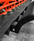 Side view of Trax Wheels 2.0 Rear Wheel Casters for Snowmobiles and Snow Bikes with oversized wheels and heavy-duty build.