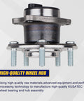 Front view of Rear Wheel Bearing Hub Assembly With ABS 5 Lug Replacement Fits Chrysler 200 2011 2014 Sebring 2007 2010 Avenger 2008 2014 Caliber 2007 2012 Jeep Compass Patriot 2007 2017 2 Piece Replacement