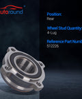 Close-up of rear wheel bearing and hub assembly for BMW X5 2000-2006 and 5 Series 2004-2012, 4-lug design, part 512226.