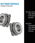 Rear Wheel Hub Bearing Assembly Pair For BMW Driver And Passenger Sides Heavy Duty OE Grade Replacement Modules Includes Two Hub Bearings