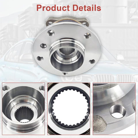 Two Pack Rear Wheel Hub Bearing Assembly For BMW X3 2011 2017 And X4 2015 2018 Replacement 33406787015 33406867815 BR930847 500027H OE Part Fitment Direct Replacement close-up front and side view