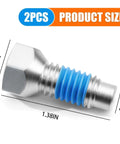 596218701 532140080 Rear Wheel Hub Bolt 7/16-14 X 1-3/8, metallic bolt with hex head and blue thread seal