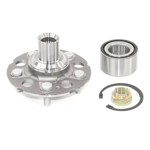 DuraGo 295-96097 Rear Wheel Hub Repair Kit with Bearing, Studs, Snap Ring and Axle Nut components displayed
