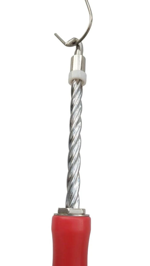 Heavy Duty Automatic Rebar Wire Twister Tool With Galvanized Steel Construction and Red Rubber Handle Close-up