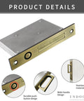 Recessed Finger Flush Pulls With Edge Pull In Antique Brass, 4.72 Inch Sliding Closet Door Handles for pocket and barn doors