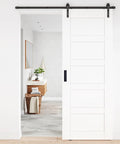 Recessed Finger Flush Pulls 6 Inch Aluminum Rust Proof Door Pull for pocket and barn doors, shown on a white sliding door.
