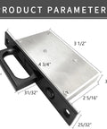 Recessed Finger Flush Pulls With Edge Pull For Pocket Doors And Sliding Closets, Rustproof Stainless Steel Door Handles, dimensions shown