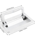 Front view of recessed hatch handle, zinc alloy, spring-loaded flush-mount pull on rectangular base