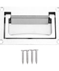 Recessed hatch handle, zinc alloy, spring-loaded, flush-mount pull for 93x51 mm openings; screws included