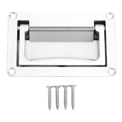 Recessed hatch handle, zinc alloy, spring-loaded, flush-mount pull for 93x51 mm openings; screws included