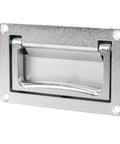 Recessed hatch handle, zinc alloy, silver finish; flush-mount spring-loaded pull for yacht/boat deck hatches.