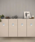 Set Of 4 Concealed Recessed Drawer Handles Stainless Steel 60x15mm installed on modern cabinet doors in a living room setting