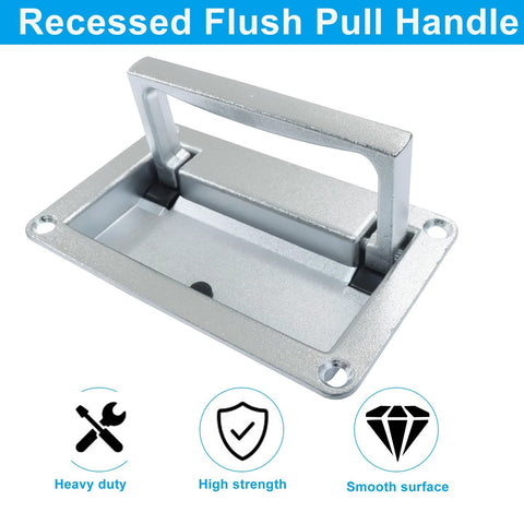 Recessed Pull Handle For Cabinets And Drawers Zinc Alloy Replacement Heavy Duty Flush Mount Lift Pull With Mount Screws