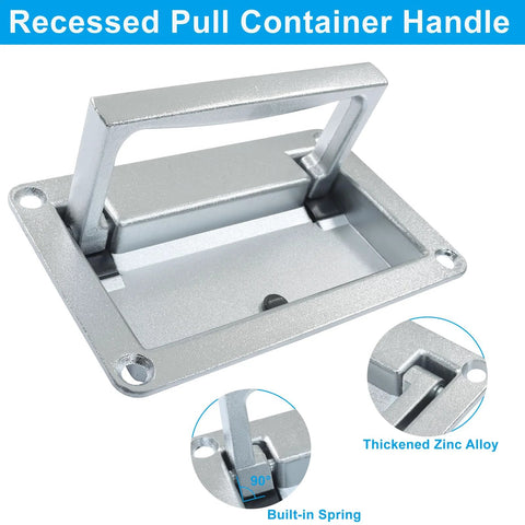 Recessed Pull Handle For Cabinets And Drawers Zinc Alloy Replacement Heavy Duty Flush Mount Lift with spring feature.