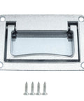 Recessed Pull Handle For Cabinets And Drawers Zinc Alloy Replacement Heavy Duty Flush Mount Lift Pull With Mount Screws Silver