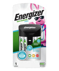 Recharge Pro NiMH AA Battery Charger With 4 Batteries 3 Hour Charge in packaging with charger unit and batteries visible
