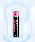 Single 1200mAh AAA rechargeable battery on futuristic background