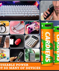 Rechargeable AA and AAA Batteries With USB C Charger And LED Indicator 8 Pack used with keyboards, razors, and various devices.