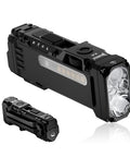 Rechargeable EDC flashlight delivering up to 1500 lumens with a warm RGB side light, USB C recharge, and a magnetic pocket clip