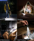 People using Rechargeable EDC Flashlight With USB C Port, 360 Lumen Mini Keychain Light in various outdoor and indoor settings.