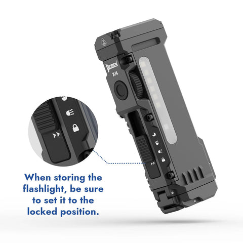 Rechargeable EDC flashlight delivering up to 1500 lumens with a warm RGB side light, USB C recharge, magnetic pocket clip