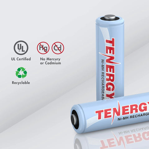Rechargeable NiMH AA And AAA Batteries Kit 12 AA 2500mAh 12 AAA 1000mAh with Tenergy branding