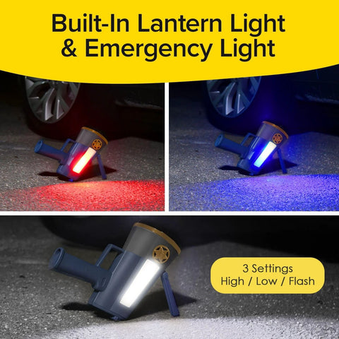 As Seen On TV Mega Bright Rechargeable Spotlight With 10 Modes And Turbo Boost Up To 100 Percent in emergency light mode on road