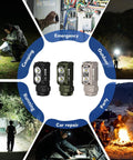 E7 1800 Lumen Rechargeable Mini Flashlight With Magnet USB C for camping, emergencies, car repair, and outdoor use
