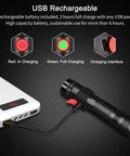 Rechargeable USB LED Flashlight With 2000 Lumens Zoomable Beam connected to power bank for charging