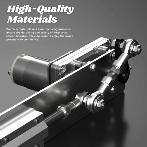 DIY Reciprocating Linear Actuator Stroke 2cm-8cm Adjustable Telescopic Motor with Speed Controller 24V, steel components close-up