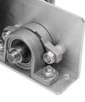 Close-up of 12V Reciprocating Linear Actuator With 10 To 130 Degree Swing Beefy High Strength Cycling Motor on metal mount