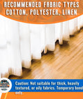 Double-Sided Fabric Tape For Quick Clothing Repairs No Sewing Or Ironing Needed Two Rolls One Quarter Inch And One Half Inch Adhesive Cloth Tape For Hemming, recommended fabric types cotton polyester linen caution for thick fabrics