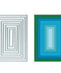 8 Piece Rectangle Cutting Die Set For Scrapbooking And Card Making Includes Eight Size Options 12x8cm to 5x1cm shown