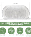 Rotating Refrigerator Lazy Susan Organizer Square For Large 16 Point 5 By 11 Inches Clear PET Turntable Top View