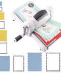 Die-cutting machine with assorted rectangle metal cutting dies set for scrapbooking and card making, 5 size variations, durable carbon steel