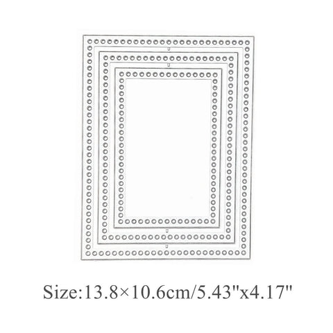 Rectangular Frame Metal Die Cuts Set For Scrapbooking Card Making And DIY Albums, 13.8x10.6 cm, carbon steel, 3 pieces
