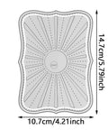 Rectangular Radial Stripes Background Die Set showing 10.7x14.7cm cutting die for card making and scrapbooking metal cutting dies.