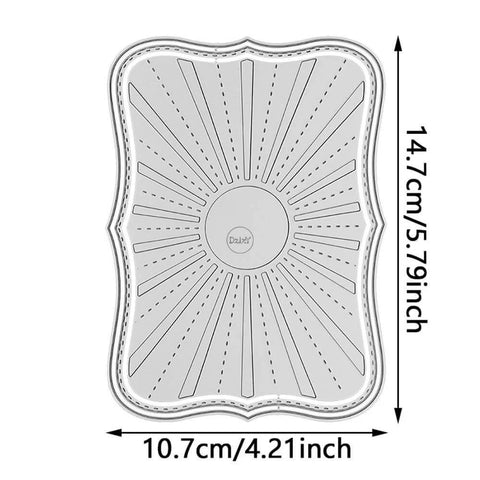 Rectangular Radial Stripes Background Die Set showing 10.7x14.7cm cutting die for card making and scrapbooking metal cutting dies.